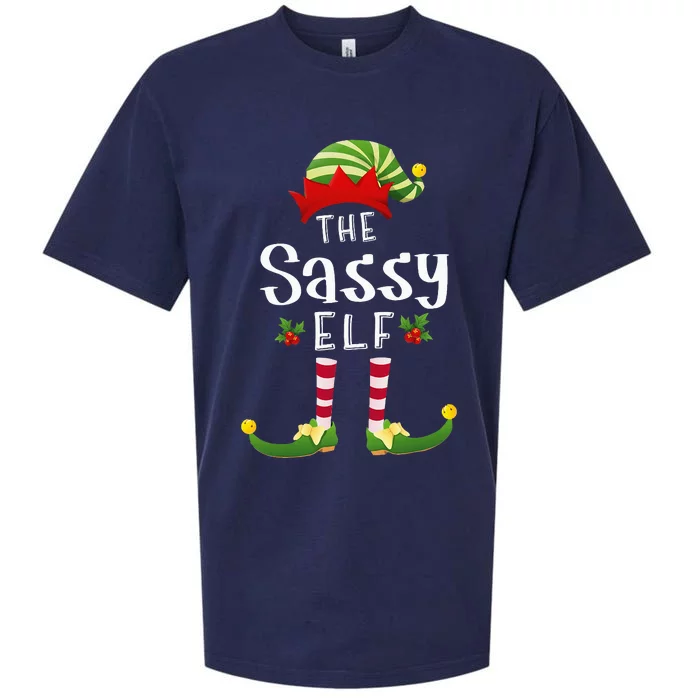 Sassy Christmas Elf Matching Pajama XMas Party Sueded Cloud Jersey T-Shirt