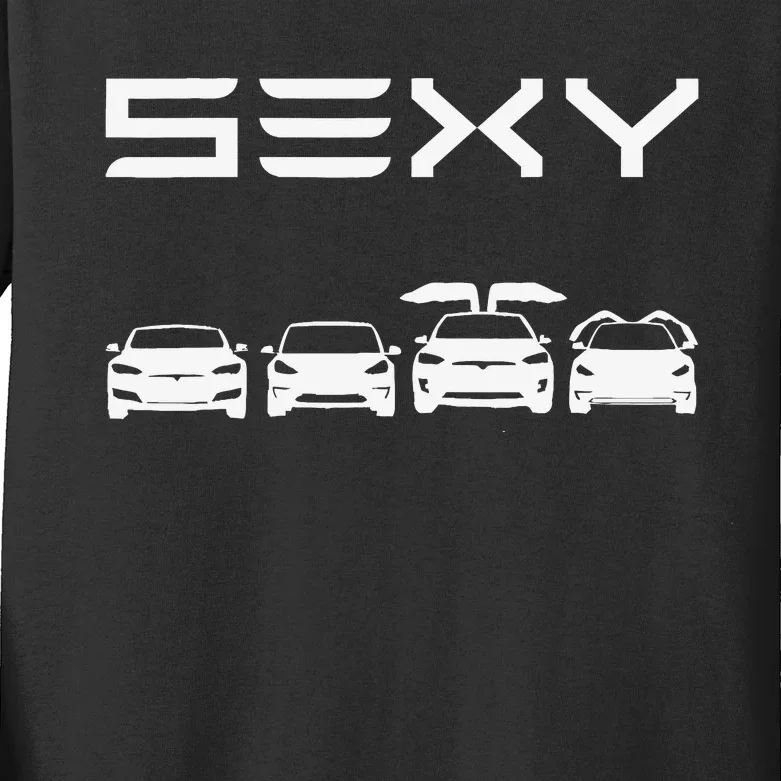 Sexy Cars Electric Cars Zero Emissions Haha Gas Kids Long Sleeve Shirt