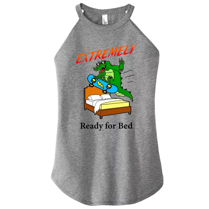 Skateboarding Crocodile Extremely Ready For Bed Gift Women’s Perfect Tri Rocker Tank