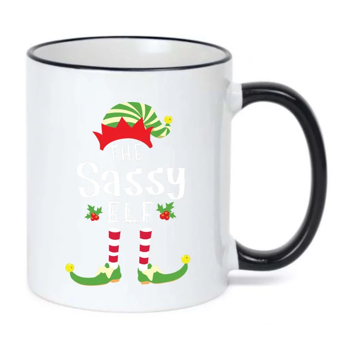 Sassy Christmas Elf Matching Pajama Xmas Party Black Color Changing Mug