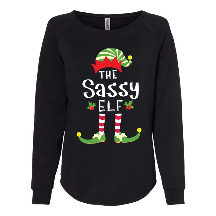 Sassy Christmas Elf Matching Pajama Xmas Party Womens California Wash Sweatshirt