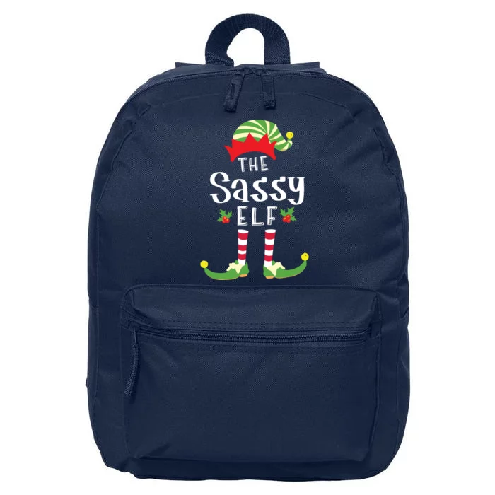 Sassy Christmas Elf Matching Pajama Xmas Party 16 in Basic Backpack