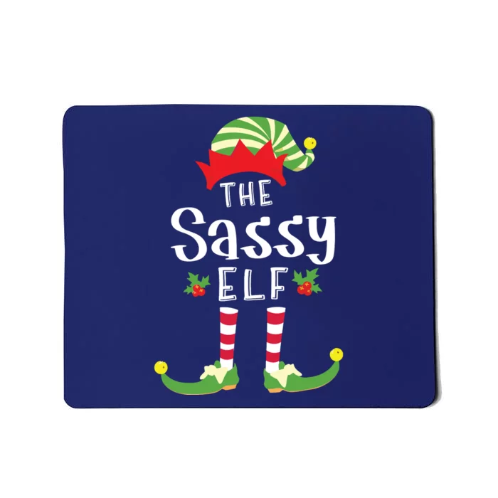 Sassy Christmas Elf Matching Pajama Xmas Party Mousepad