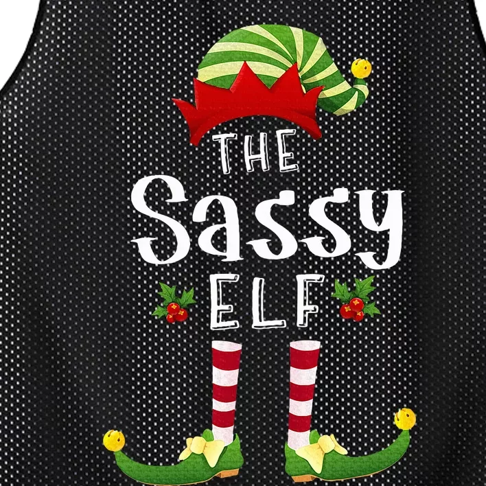 Sassy Christmas Elf Matching Pajama XMas Party Mesh Reversible Basketball Jersey Tank