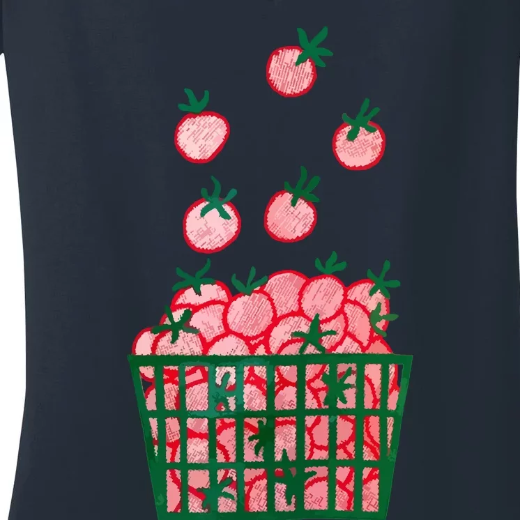 Strawberry Cute Food Women's V-Neck T-Shirt