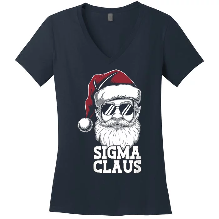 Sigma Claus Funny Christmas Santa Claus Sarcastic Joke Women's V-Neck T-Shirt