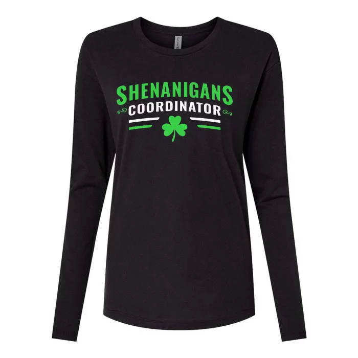 Shenanigans Coordinator Funny Teacher St Patrick's Day Womens Cotton Relaxed Long Sleeve T-Shirt