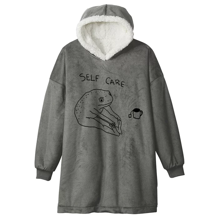 Self Care | Frog Drinking Tea Hooded Wearable Blanket