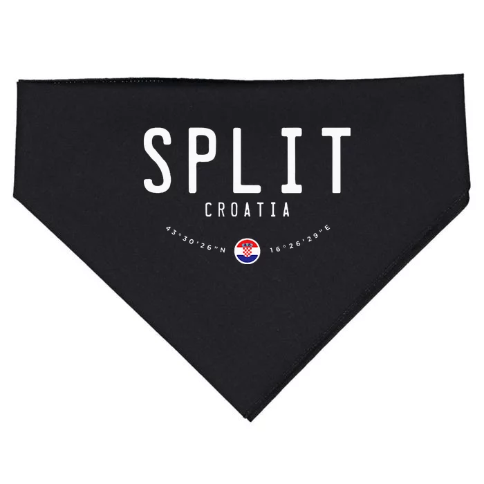 Split Croatia Flag USA-Made Doggie Bandana