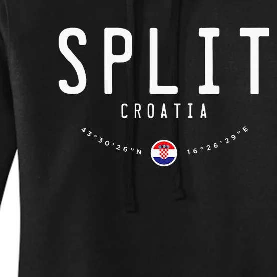 Split Croatia Flag Women's Pullover Hoodie