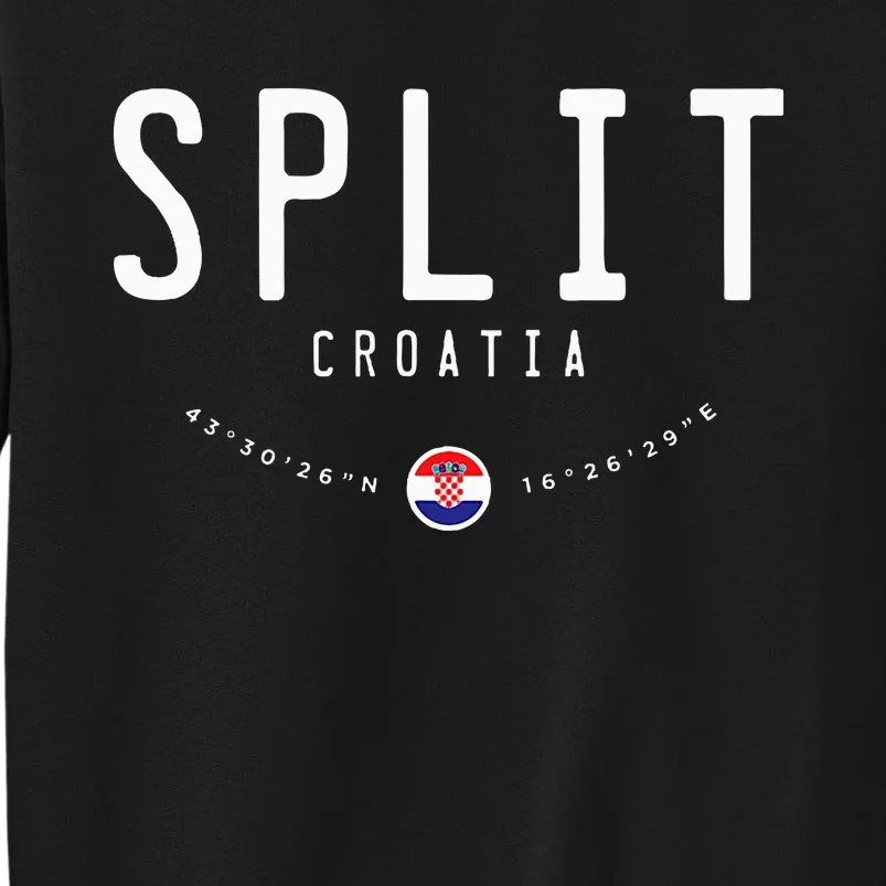 Split Croatia Flag Tall Sweatshirt