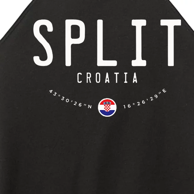 Split Croatia Flag Women’s Perfect Tri Rocker Tank