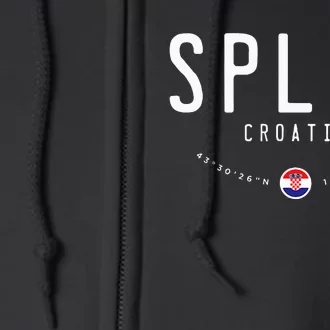 Split Croatia Flag Full Zip Hoodie