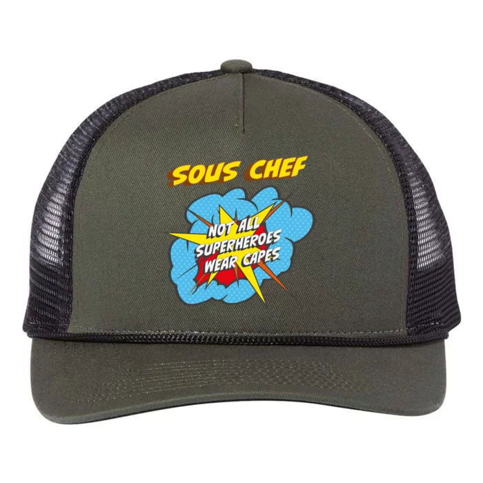 Sous Chef Funny Superhero Job Gift Retro Rope Trucker Hat Cap