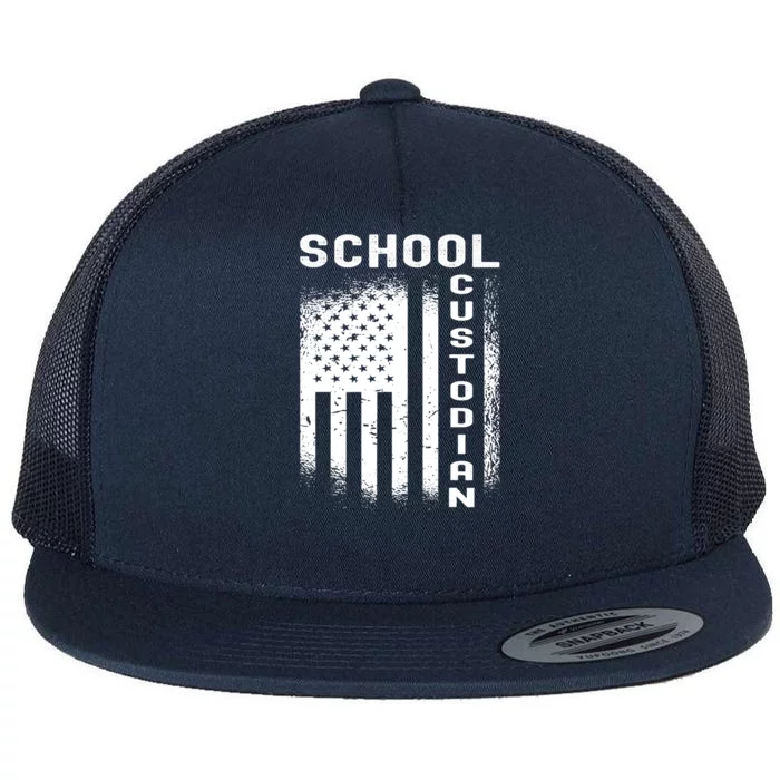 School Custodian Funny Flat Bill Trucker Hat