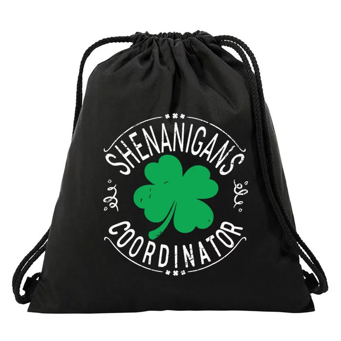 Shenanigans Coordinator Funny Irish Shamrock St Patricks Day Drawstring Bag