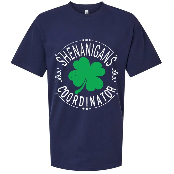 Shenanigans Coordinator Funny Irish Shamrock St Patricks Day Sueded Cloud Jersey T-Shirt