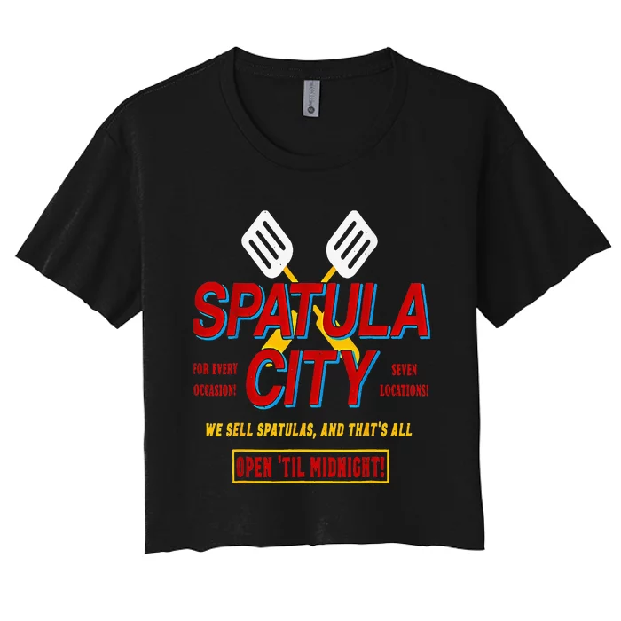 Spatula City Funny Women's Crop Top Tee