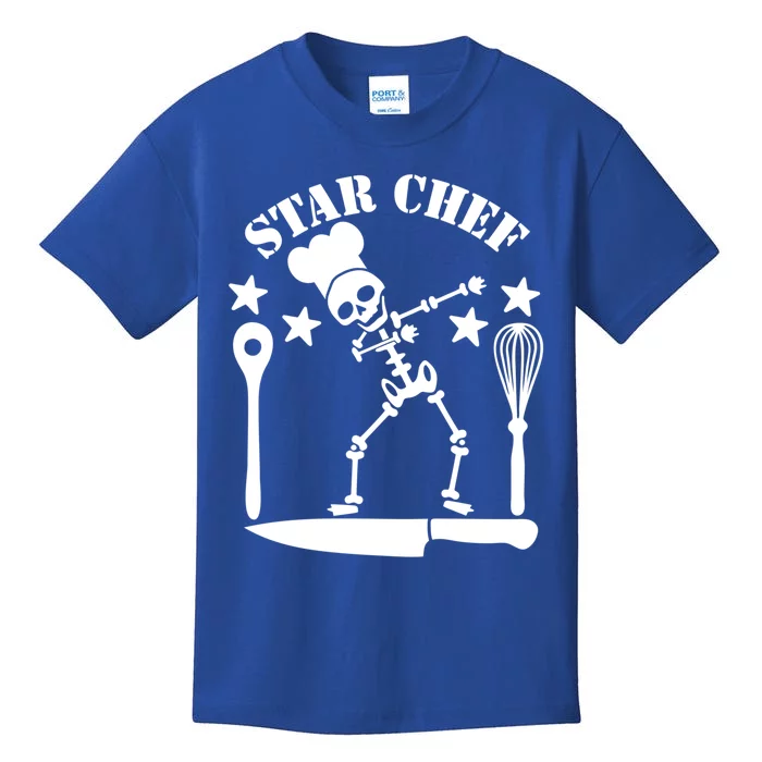 Star Chef Funny Dabbing Skeleton With Chefs Hat Funny Gift Kids T-Shirt