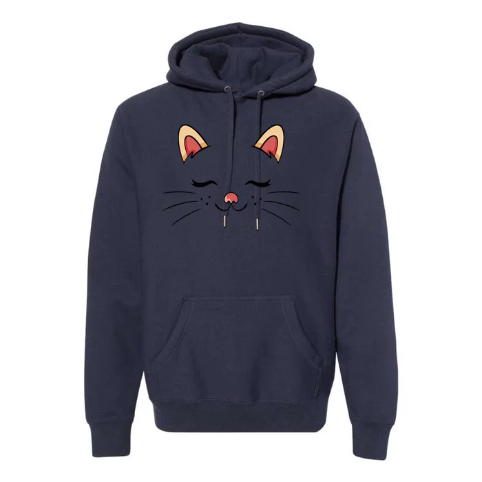 Sleeping Cat Face Premium Hoodie