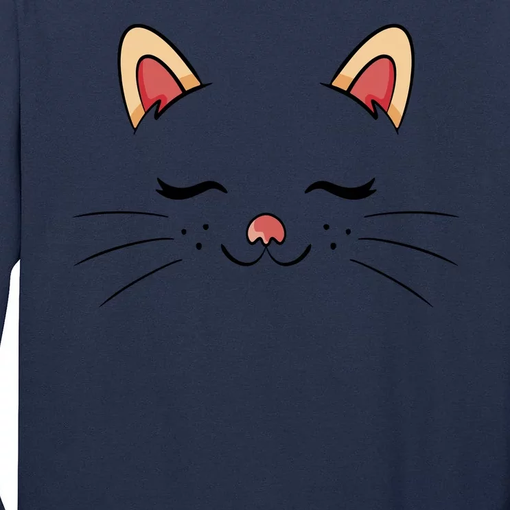 Sleeping Cat Face Tall Long Sleeve T-Shirt