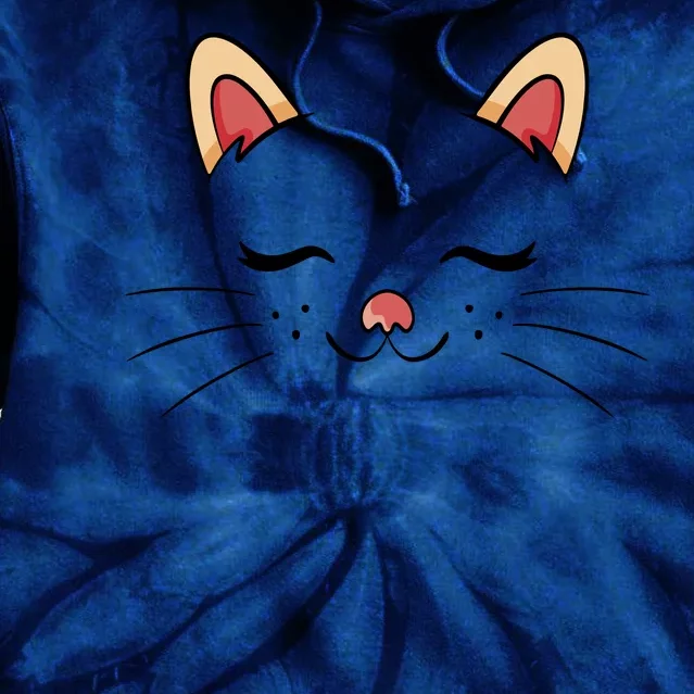 Sleeping Cat Face Tie Dye Hoodie