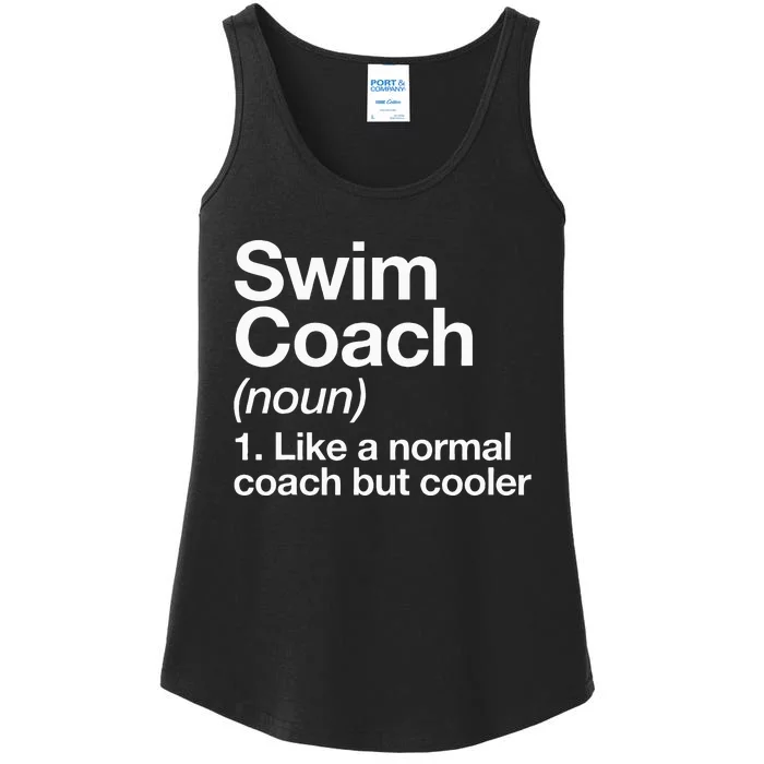 Swim Coach Funny Sports Definition Trainer Instructor School Ladies Essential Tank