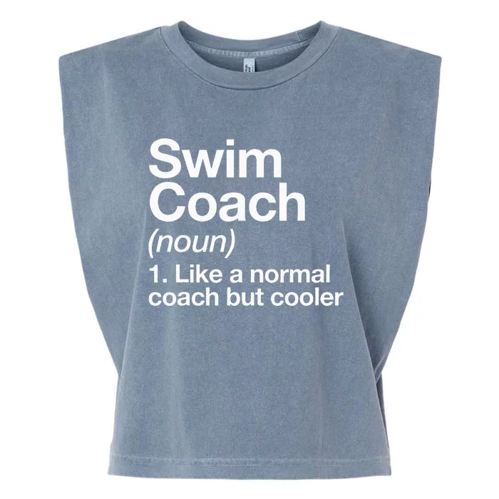 Swim Coach Funny Sports Definition Trainer Instructor School Garment-Dyed Women's Muscle Tee