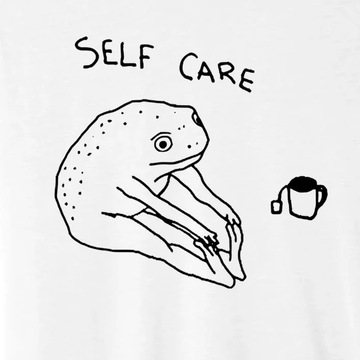 Self Care Frog Drinking Tea Funny Frog ChromaSoft Performance T-Shirt