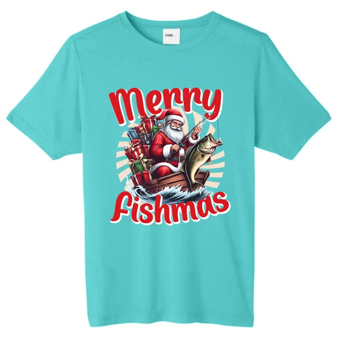 Santa Claus Fishing Merry Fishmas Christmas ChromaSoft Performance T-Shirt