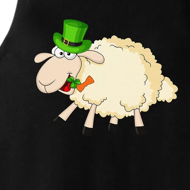 Sheep Celebrate Festival Of St. Patrick Green Gift Ladies Tri-Blend Wicking Tank