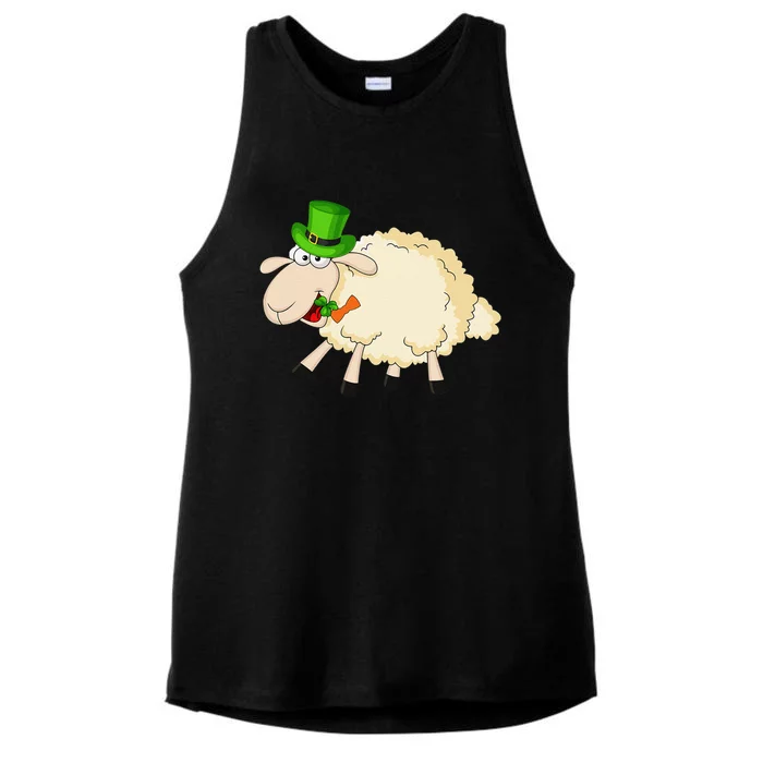 Sheep Celebrate Festival Of St. Patrick Green Gift Ladies Tri-Blend Wicking Tank