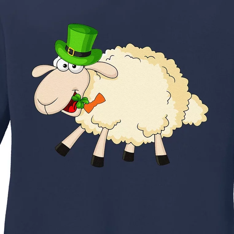 Sheep Celebrate Festival Of St. Patrick Green Gift Ladies Long Sleeve Shirt