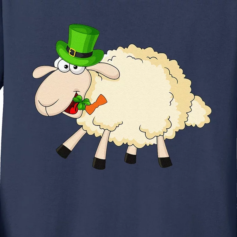 Sheep Celebrate Festival Of St. Patrick Green Gift Kids Long Sleeve Shirt