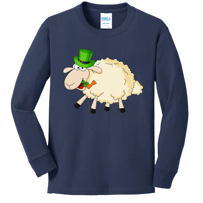 Sheep Celebrate Festival Of St. Patrick Green Gift Kids Long Sleeve Shirt