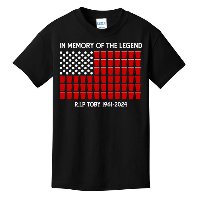 Solo Cup Flag Rip The Legend Toby Kids T-Shirt