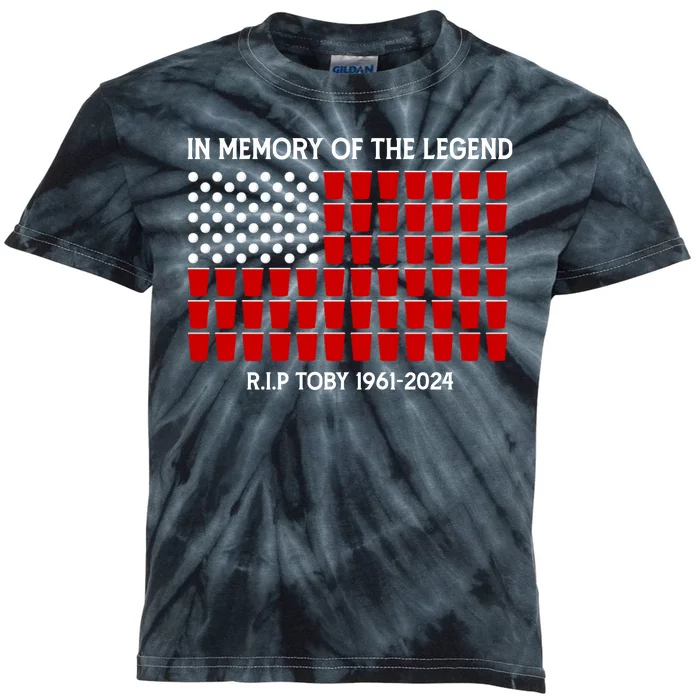 Solo Cup Flag Rip The Legend Toby Kids Tie-Dye T-Shirt