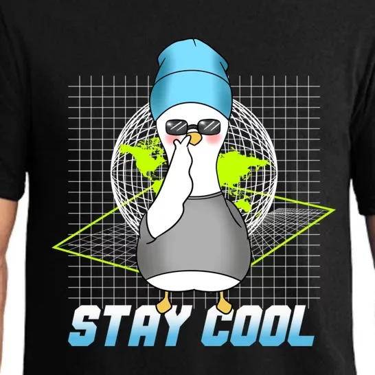 Stay Cool Funny Duck Goose Futuristic Duck Great Gift Pajama Set