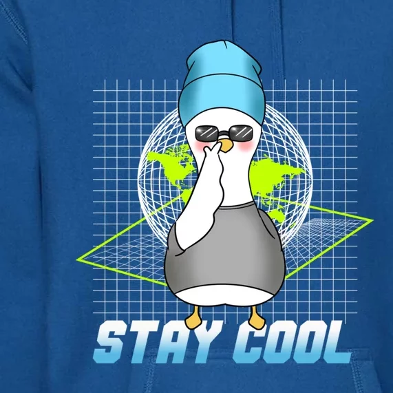 Stay Cool Funny Duck Goose Futuristic Duck Great Gift Premium Hoodie