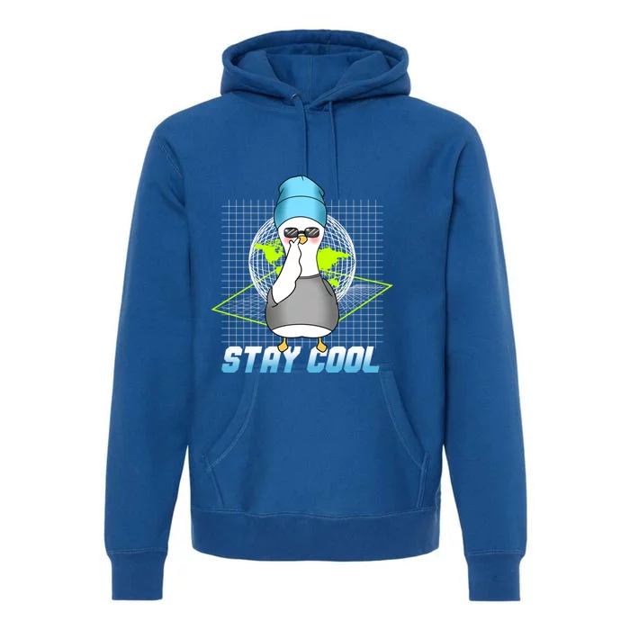 Stay Cool Funny Duck Goose Futuristic Duck Great Gift Premium Hoodie