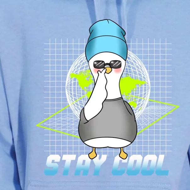 Stay Cool Funny Duck Goose Futuristic Duck Great Gift Unisex Surf Hoodie