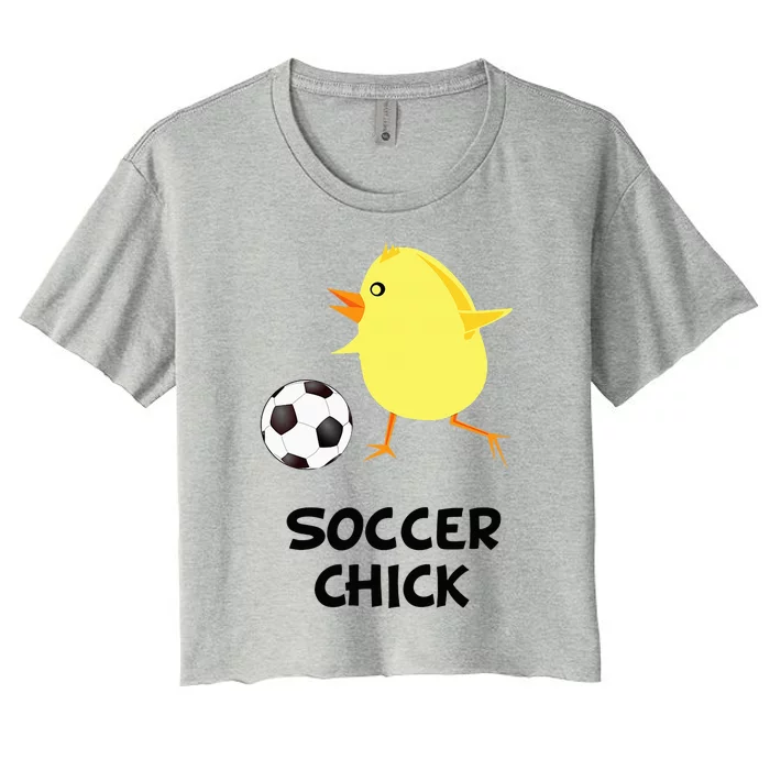 Soccer Chick Funny Female Sport Women's Crop Top Tee