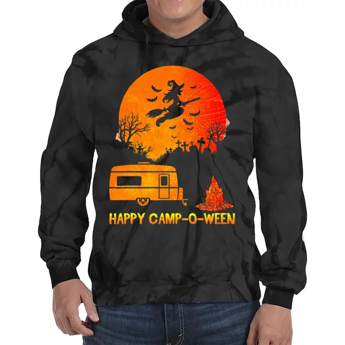 Spooky Camping Fun Happy Camp O Ween Tie Dye Hoodie