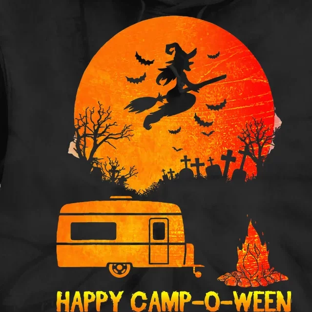 Spooky Camping Fun Happy Camp O Ween Tie Dye Hoodie