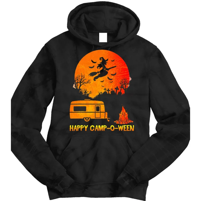 Spooky Camping Fun Happy Camp O Ween Tie Dye Hoodie