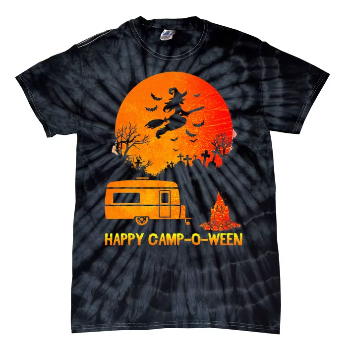 Spooky Camping Fun Happy Camp O Ween Tie-Dye T-Shirt