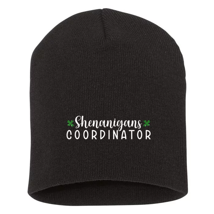 Shenanigans Coordinator Funny St Patricks Day Teacher Short Acrylic Beanie