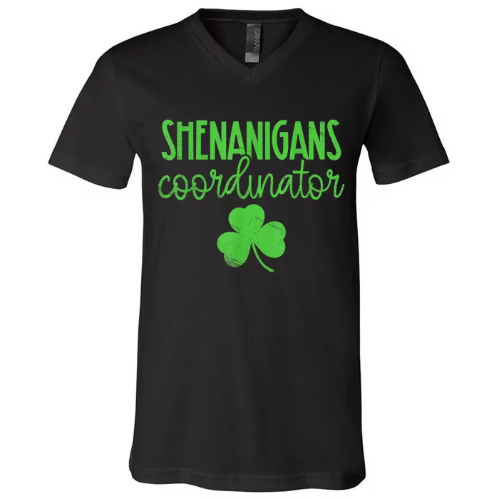 Shenanigans Coordinator Funny Teacher St Patricks Day V-Neck T-Shirt