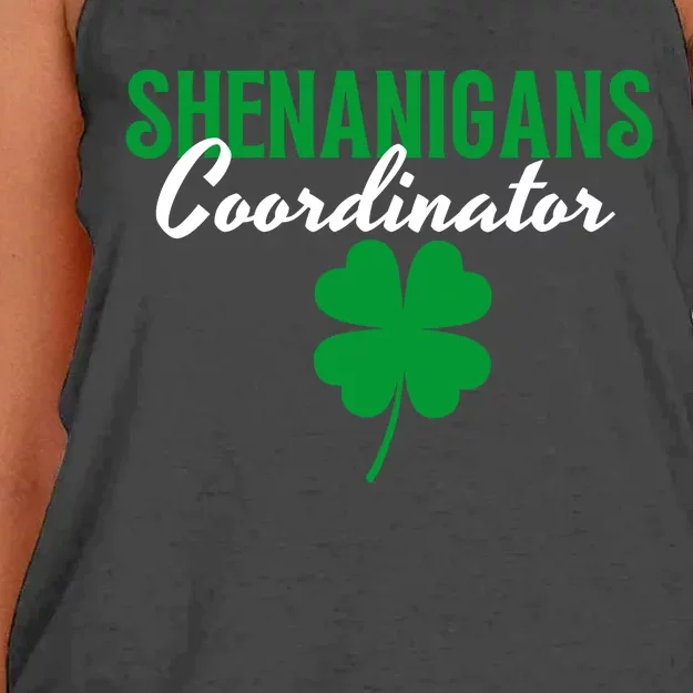 Shenanigans Coordinator Funny St Patrick's Day Women's Knotted Racerback Tank