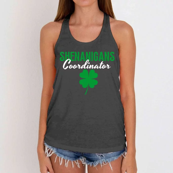 Shenanigans Coordinator Funny St Patrick's Day Women's Knotted Racerback Tank